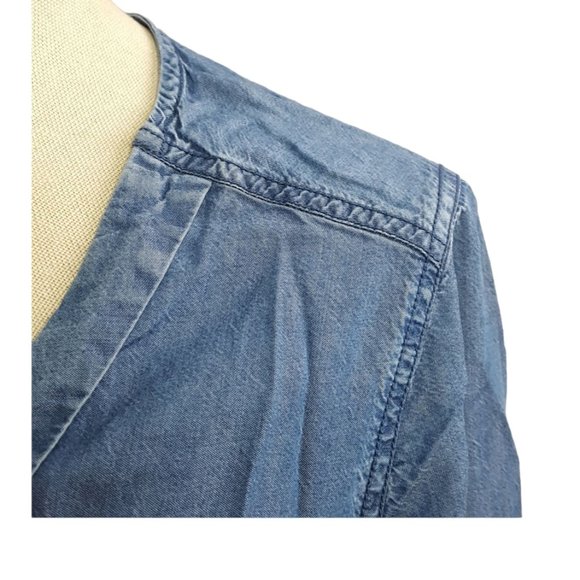 Thyme Women sz M maternity jeans dress 3/4 sleeves adjustable drawstring - Picture 4 of 8